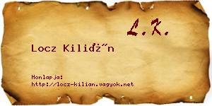 Locz Kilián névjegykártya